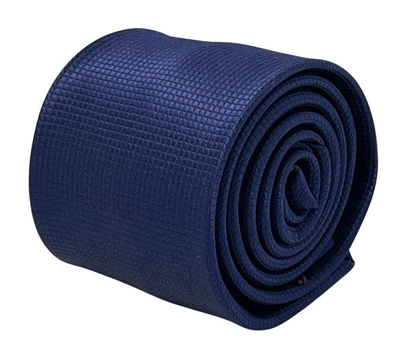 Navy dark blue tie with subtle squared design